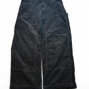 No boundaries double knee wide leg corduroy black punk grunge pants 38x31